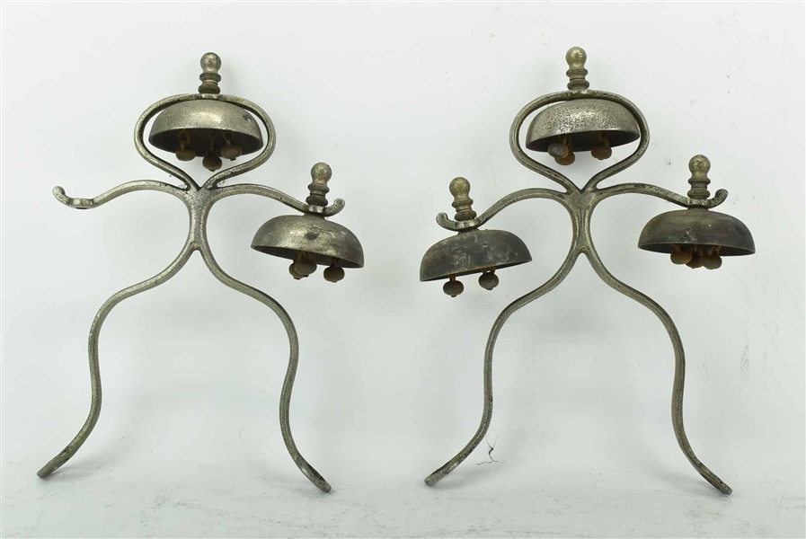 2 Antique Horse Hames Bells Chimes