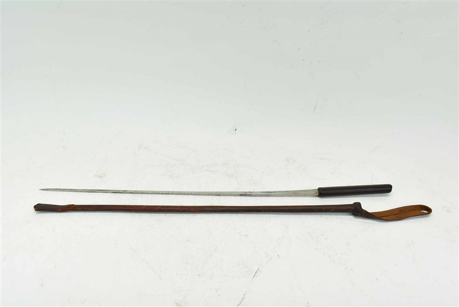 French Leather Fox Hunt Thong Riding Crop 