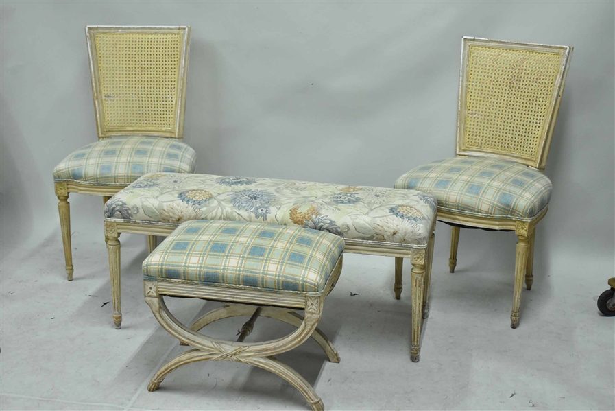 Louis XVI Style White Painted Seating Suite