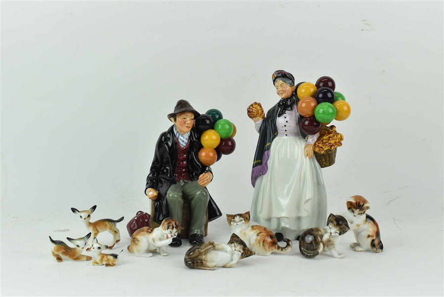 Group of Royal Doulton Porcelain Cat Figurines