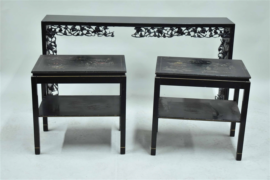 Black Painted Asian Style Console Table