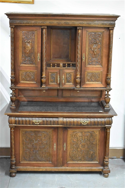 Jacobean Carved Sideboard Cabinet 