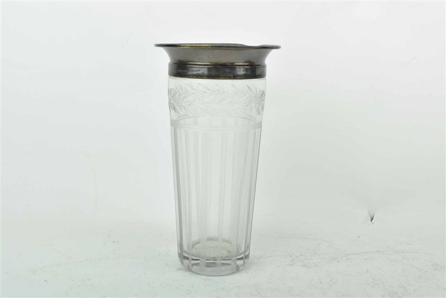 Sterling Silver & Etched Crystal Cocktail Shaker