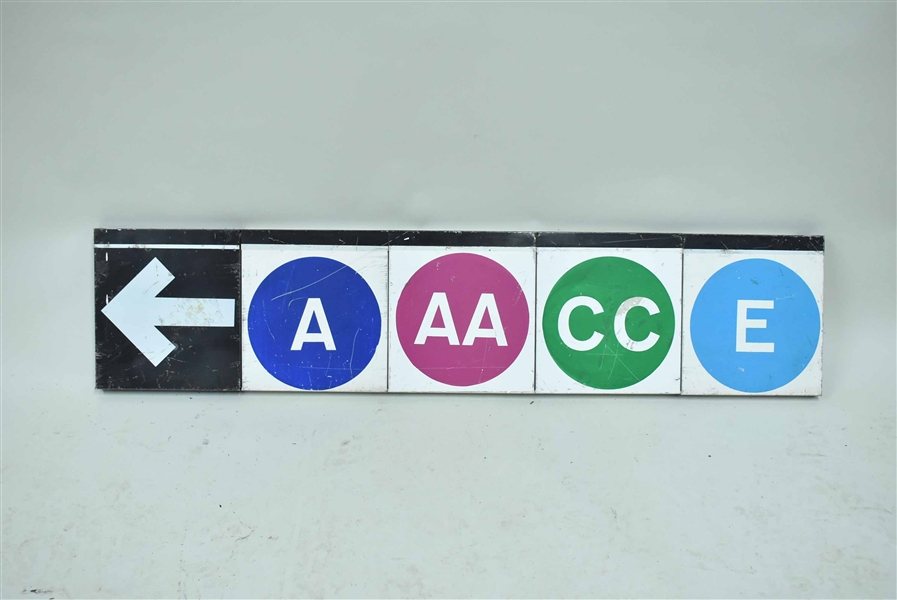 Vintage New York City Metal Subway Sign