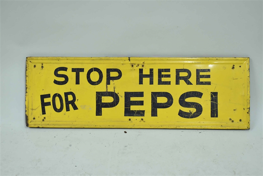 Vintage Metal Painted Pepsi Advertising Sign