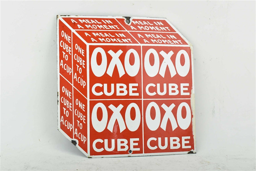 Enamel OXO Beef Cube Advertising Sign