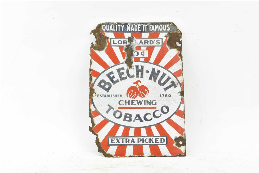Vintage Beech Nut Chewing Tobacco  Sign 
