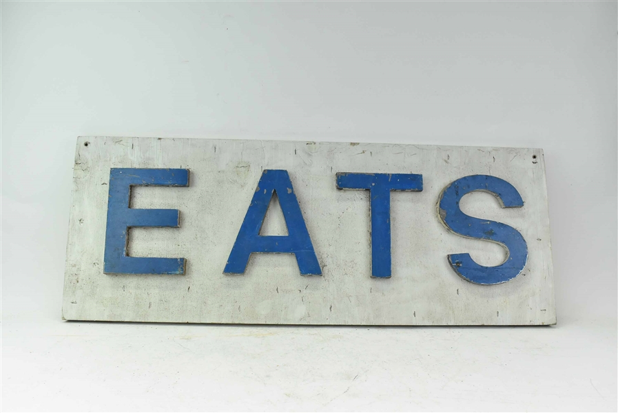 Wooden Painted EATS Sign