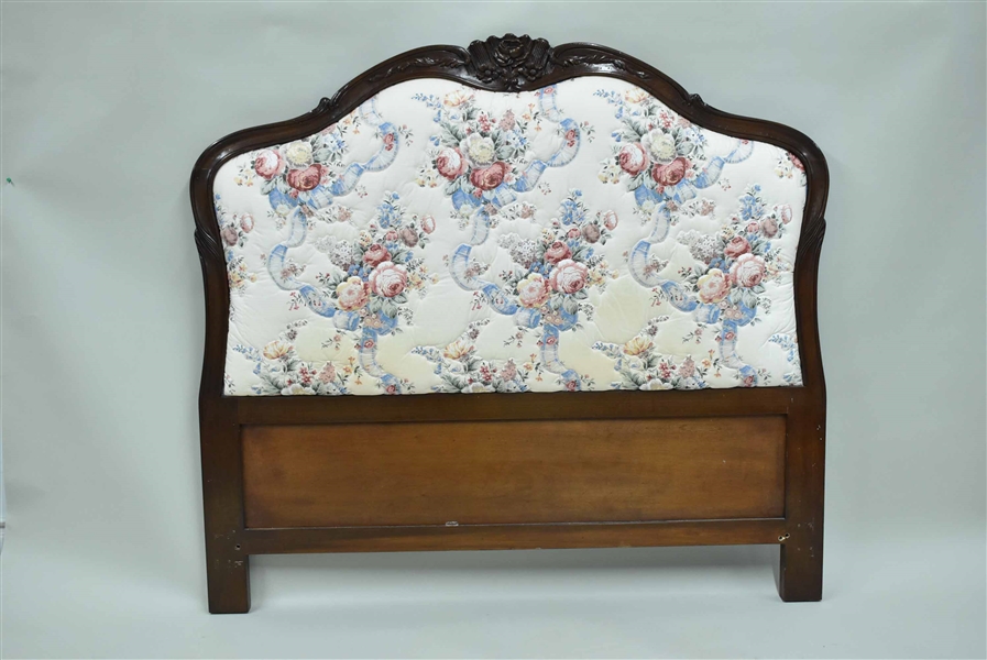 Custom Carved French Floral Decorated Headboard