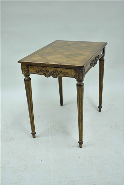Louis XVI Style Side Table With Floral Swag