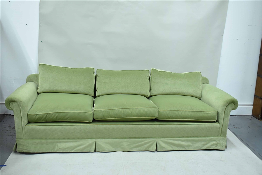 Old World Weaver Upholstered 3 Cushion Sofa 