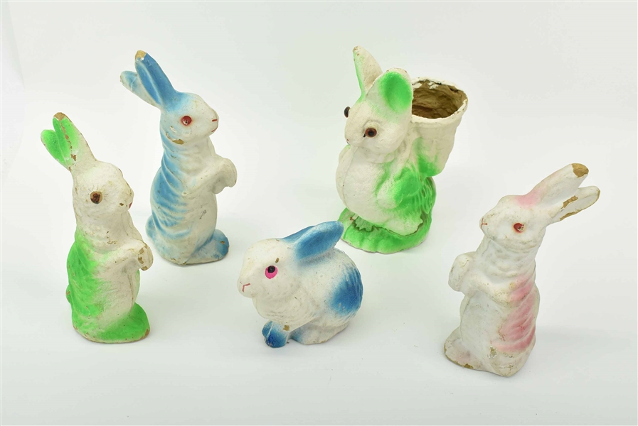 Group of Molded Pulp Easter Candy Containers