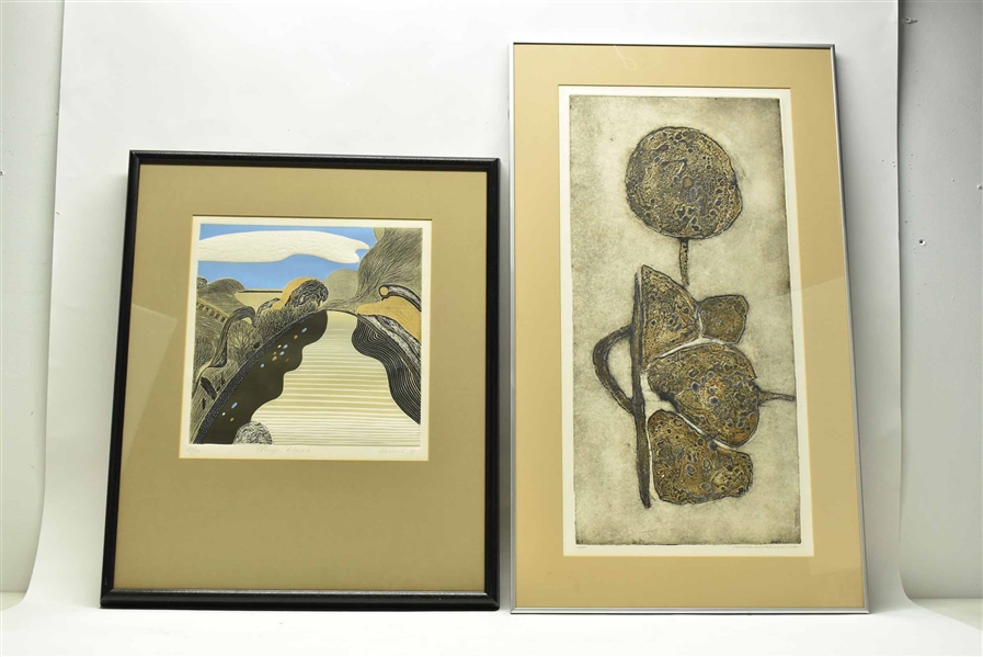 Two Abstract Intaglio Lithographs