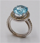 Laura Munder 18k White Gold Blue Topaz Ring