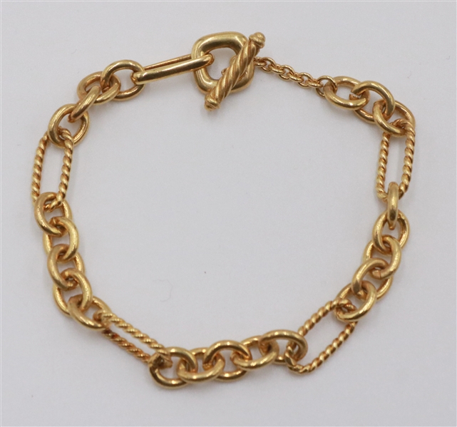 David Yurman 18k Gold Toggle Bracelet