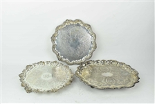 Three Footed Silverplate Serving Trays
