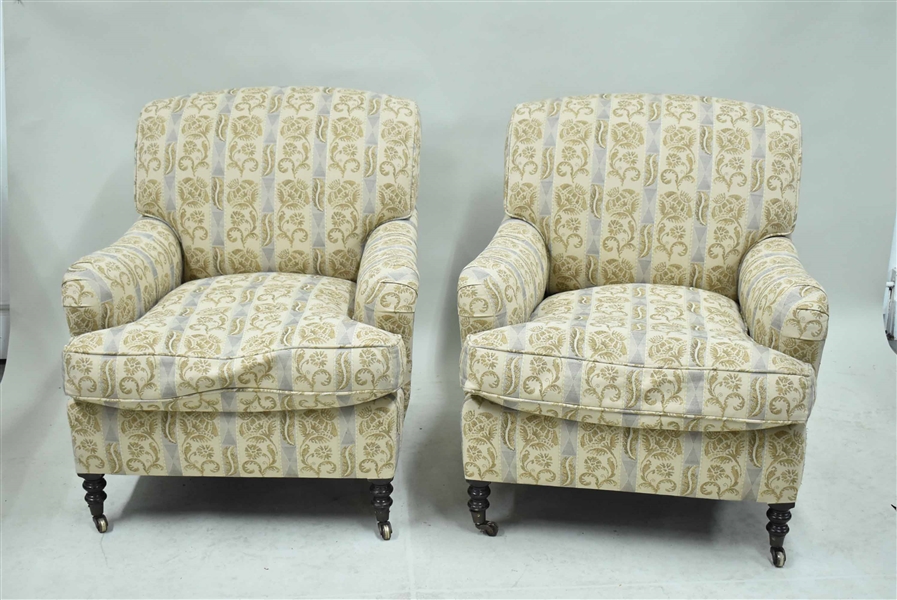 Pair of George Smith Upholstered Armchairs