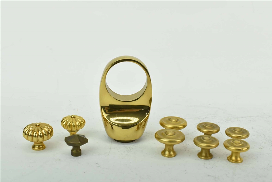 Group of Assorted Brass Cabinet Knobs 