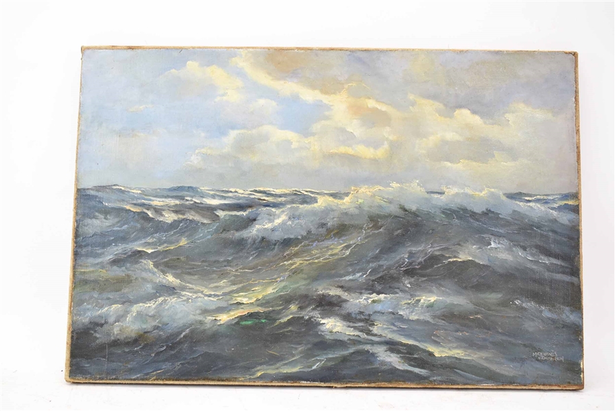 Meeuwis Buuren 1905-1992 Oil on Canvas Ocean 