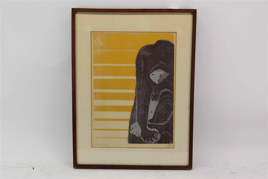 Limited Edition Colored Lithograph Titled Figura