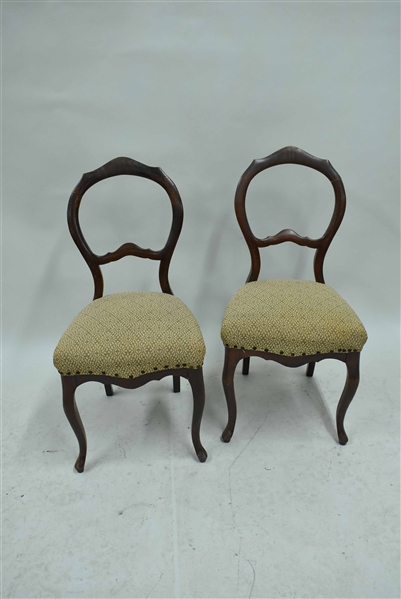 Pair of Antique Victorian Beechwood Side Chairs