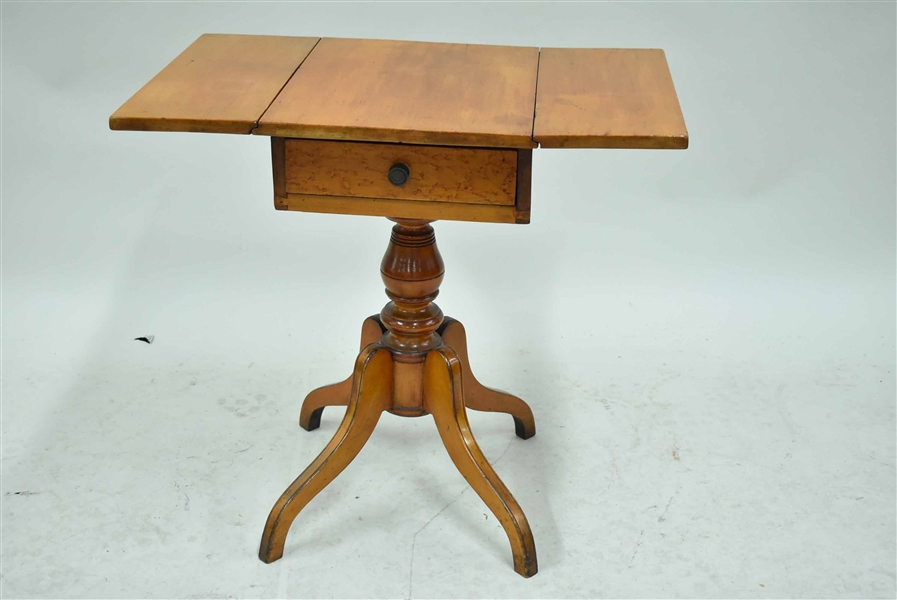 Antique Maple Single Draw Drop Leaf Work Table