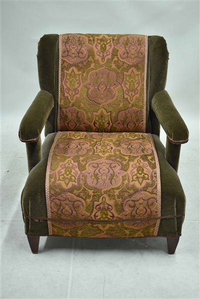 Green Velvet Upholstered Easy Chair