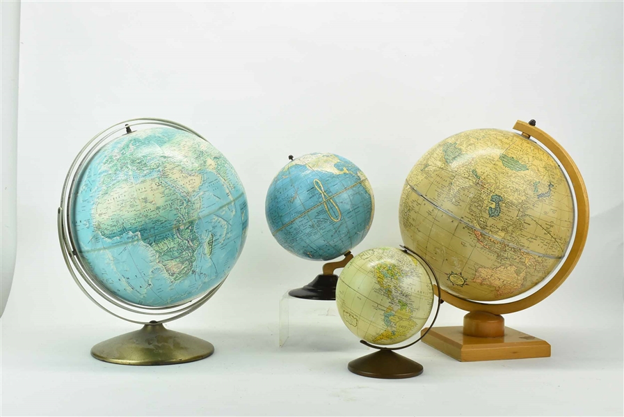Group of Table Top World Globes 