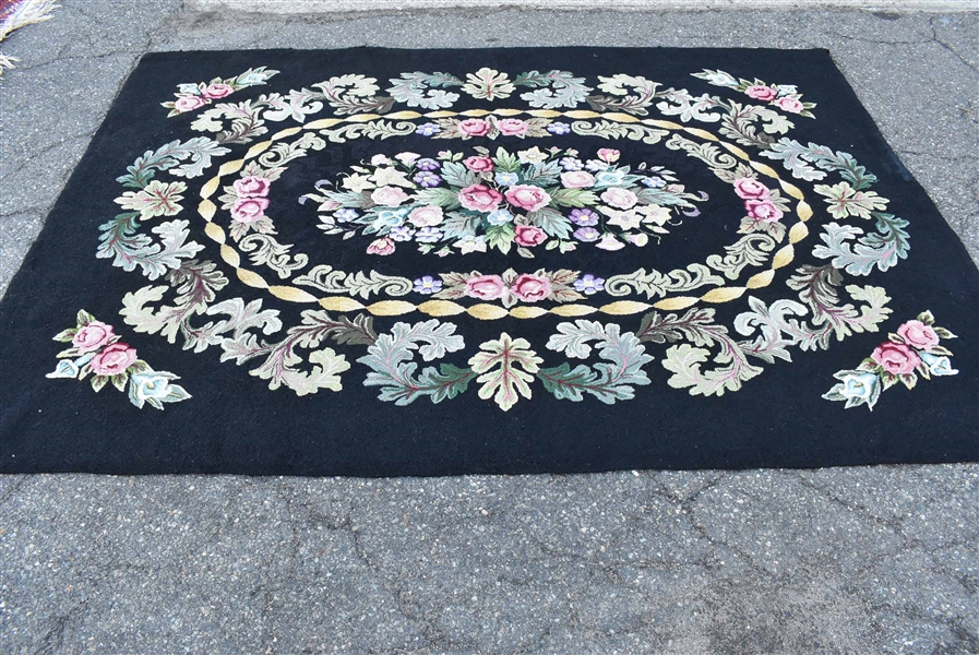Floral Hooked Area Rug