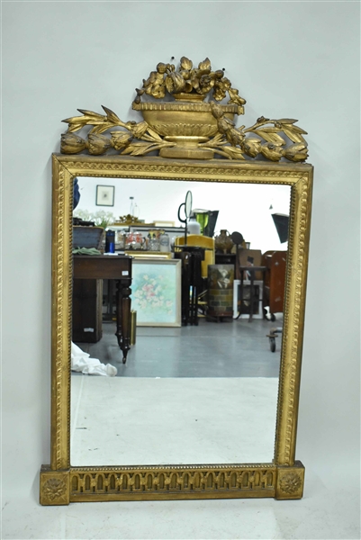 Antique Giltwood Mirror with Urn
