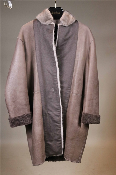 Dyed Gray Mink Fur and Lambs Wool Jacket