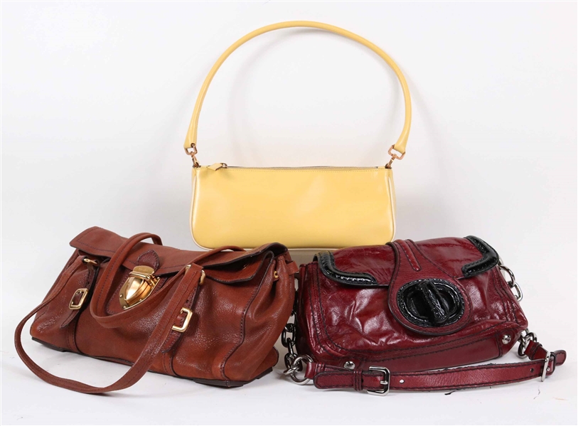 Three Prada Ladies Leather Handbags