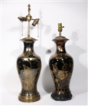 Two Chinese Gilt-Decorated Table Lamps