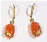 Pair of Laura Munder Mandarin Garnet Earrings