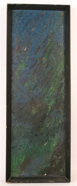 Oil on Board, Abstract in Blue and Green