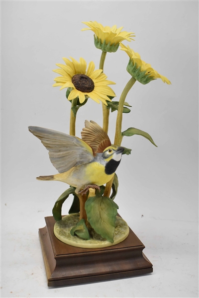 James Alder Dickcissel and Sunflower Porcelain 