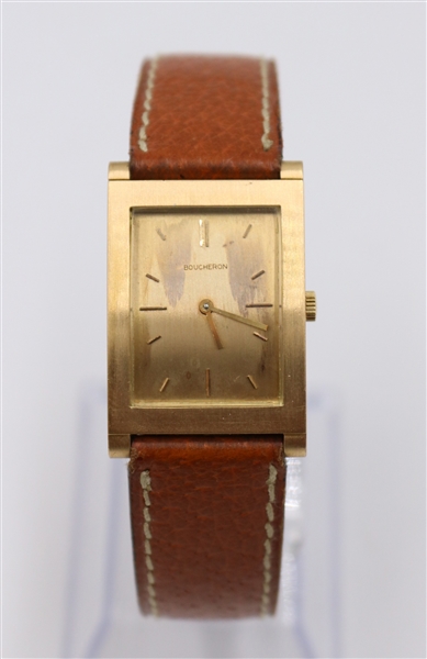 Vintage Bucheron 18K Gold Tank Mechanical Watch