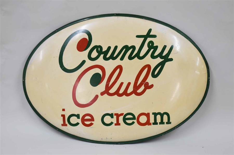 Vintage Country Club Ice Cream Advertising Sign