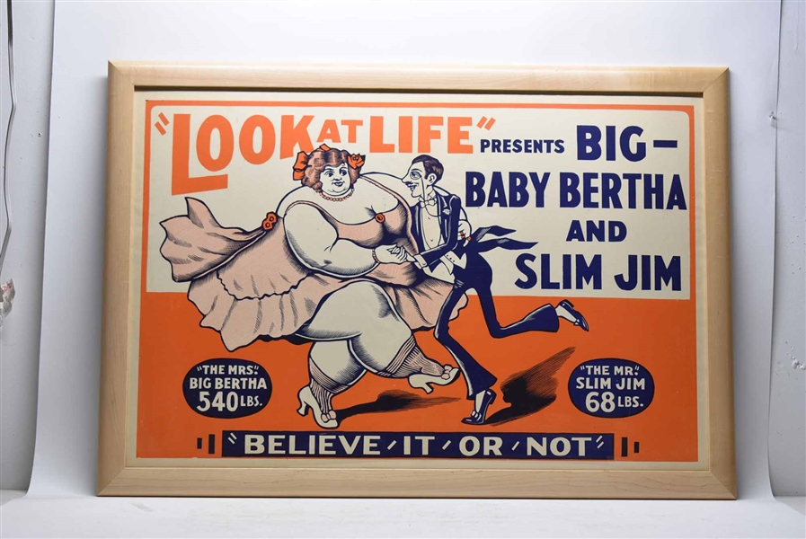 Vintage Sideshow Advertisement Lithograph Poster