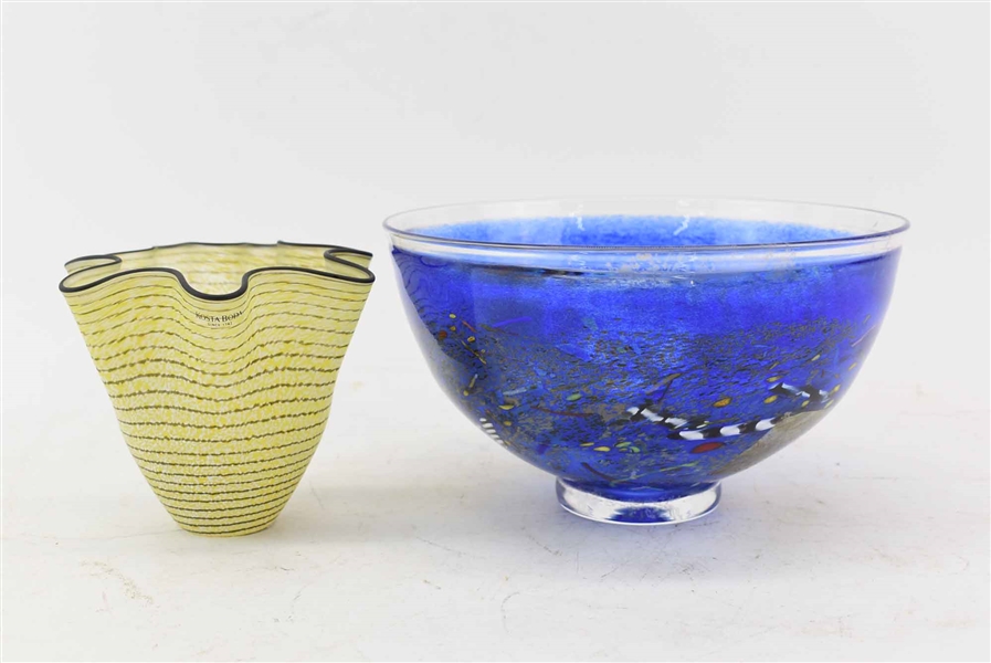 2 Kosta Boda Art Glass Bowls Signed