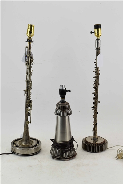 2 Musical Instrument Flute Table Lamps