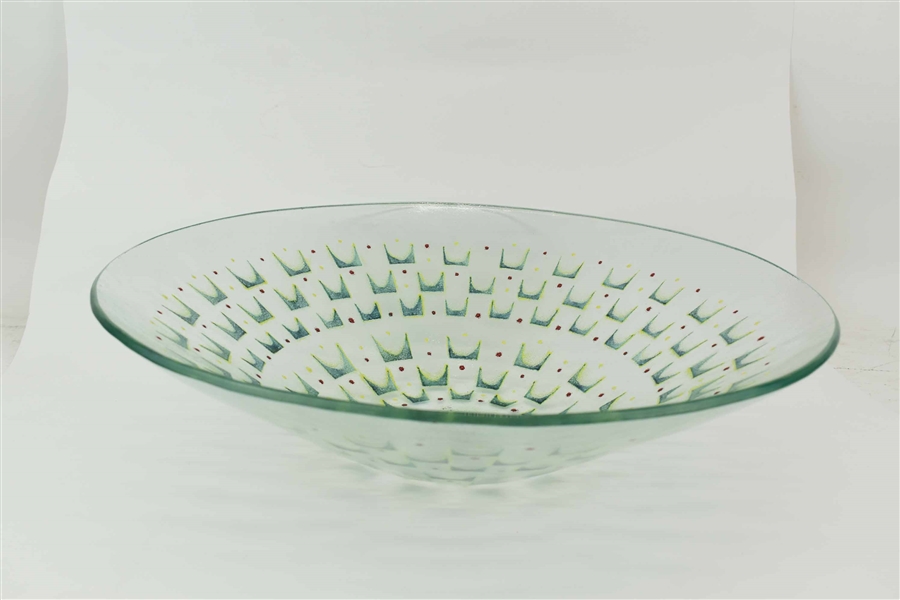 Maurice Heaton Fused Art Glass Centerpiece Bowl