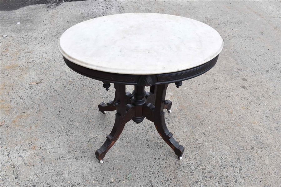 Victorian Oval Marble Top Occasional Table