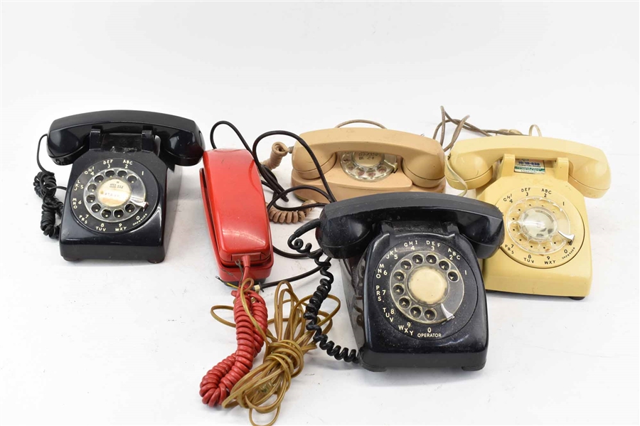 Four Vintage Rotary Telephones