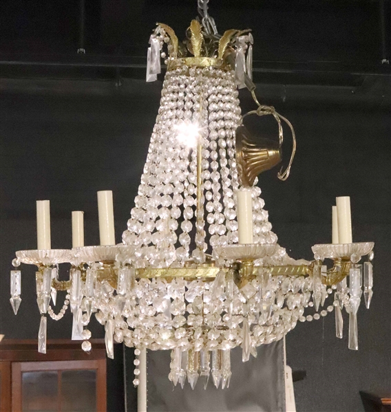 Neoclassical Style Eight Light Chandelier
