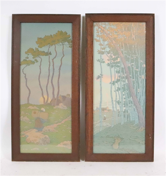 Two Henri Riviere Lithographs, Landscapes