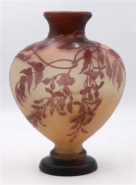 Galle Cameo Glass Footed Vase