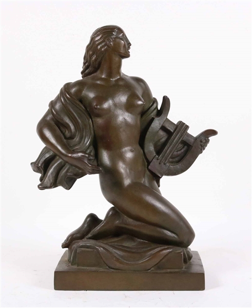 Wheeler Williams, Bronze, Nude Woman with Lyre