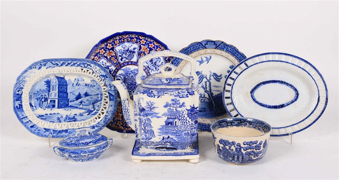 Group of Blue-and-White Porcelain Table Articles