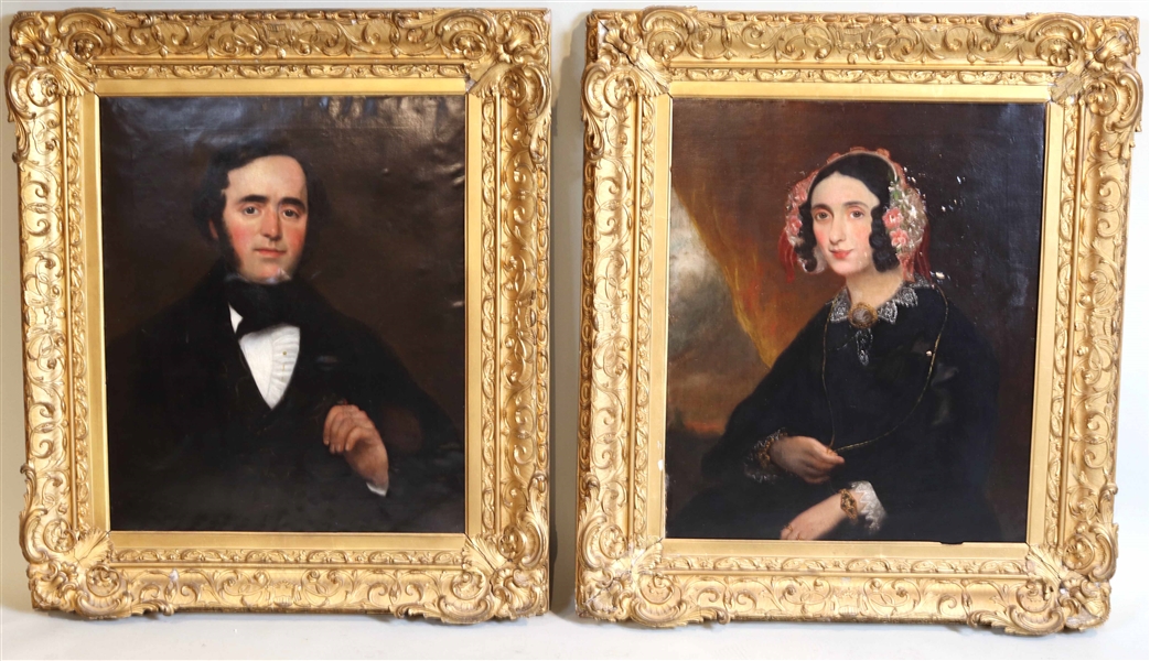 Two Large Portraits of a Man and a Woman
